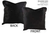 Solid Black 16"x16" Brazilian Cowhide Pillow #74361 by Hudson Hides
