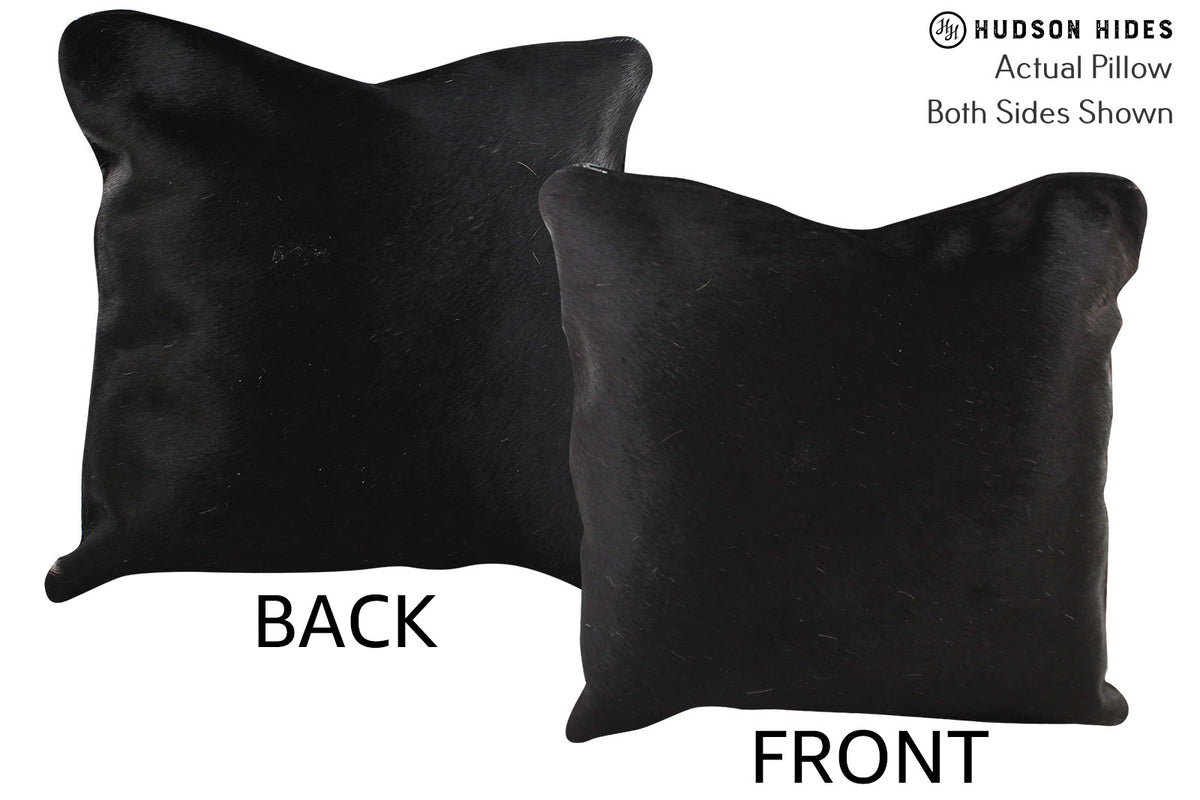 Solid Black Cowhide Pillow #74361
