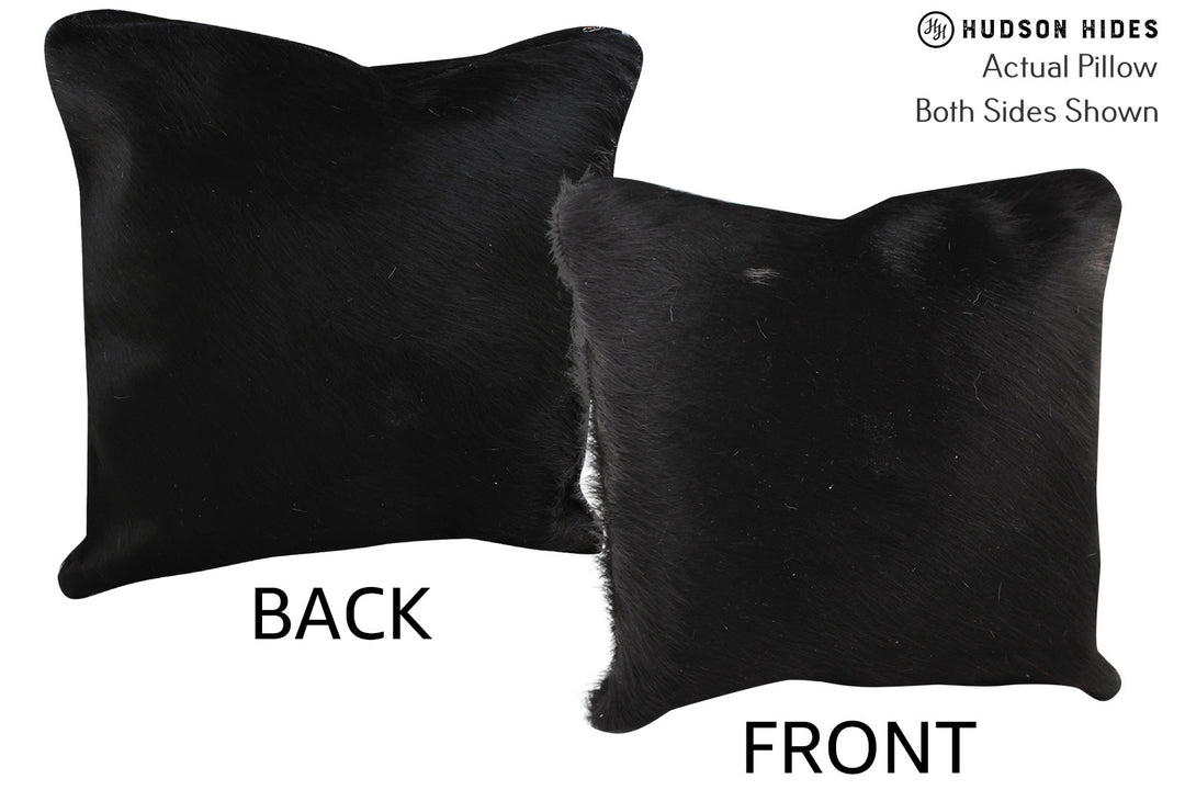 Solid Black Pillow 16"x16"#74363 by Hudson Hides