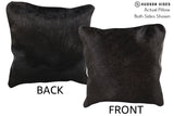 Solid Black 16"x16" Brazilian Cowhide Pillow #74366 by Hudson Hides