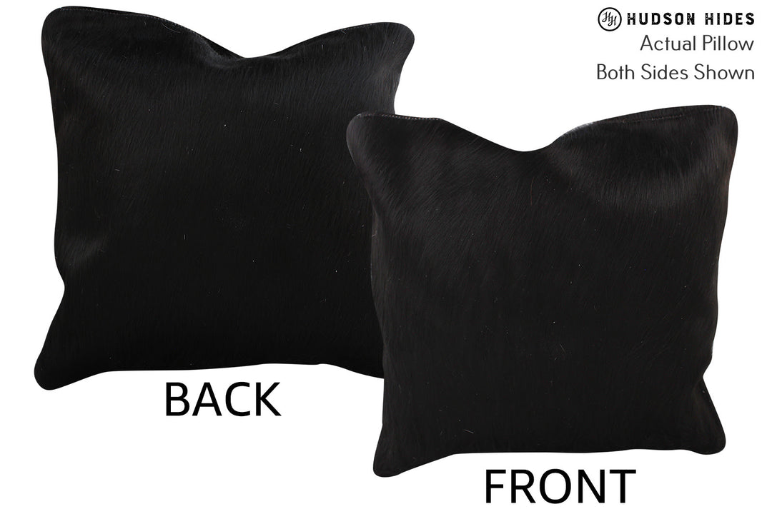 Solid Black Pillow 16"x16"#74369 by Hudson Hides