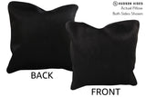 Solid Black 16"x16" Brazilian Cowhide Pillow #74369 by Hudson Hides