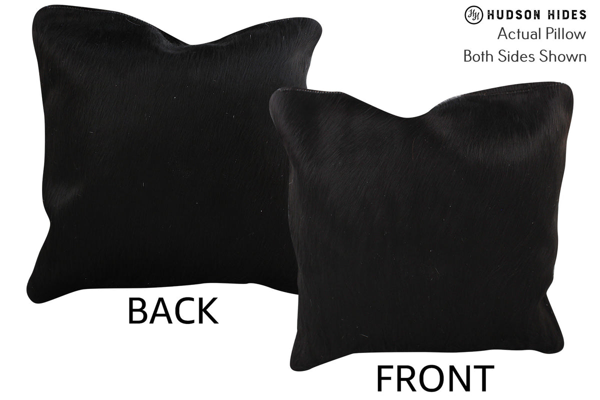 Solid Black Cowhide Pillow #74369