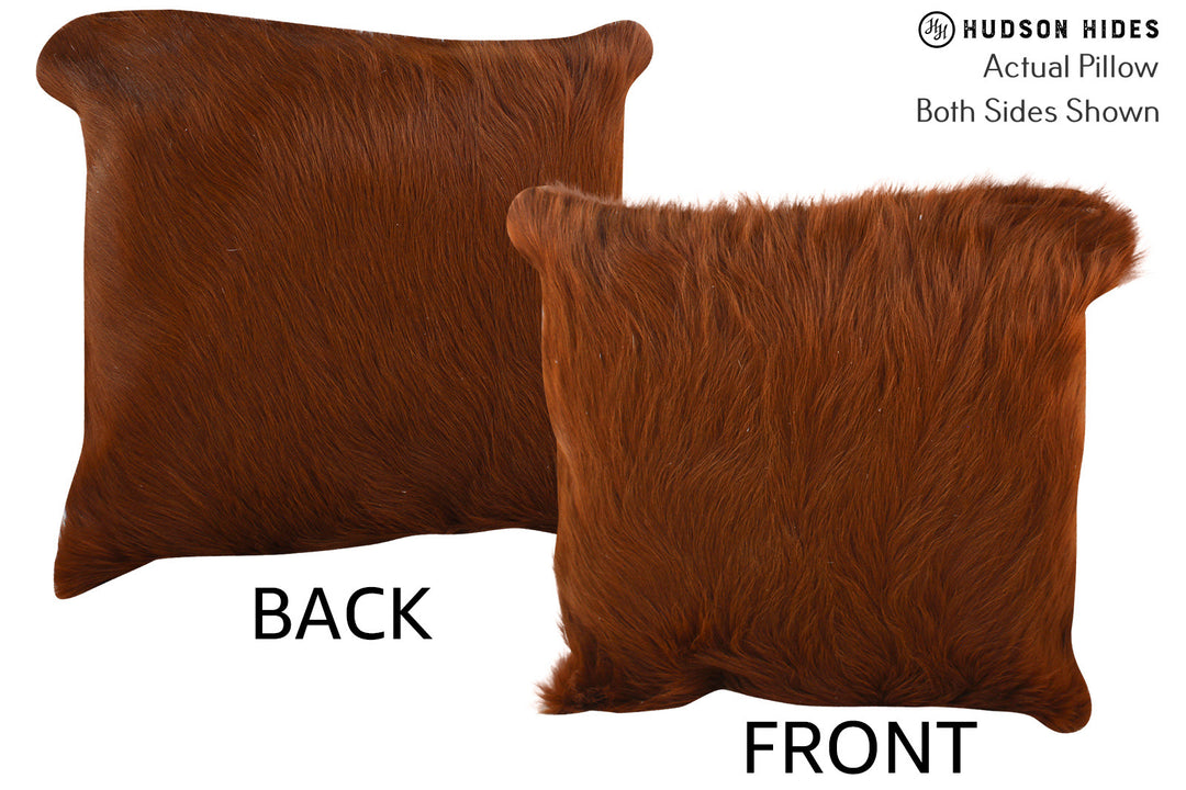 Solid Brown Pillow 16"x16"#74370 by Hudson Hides