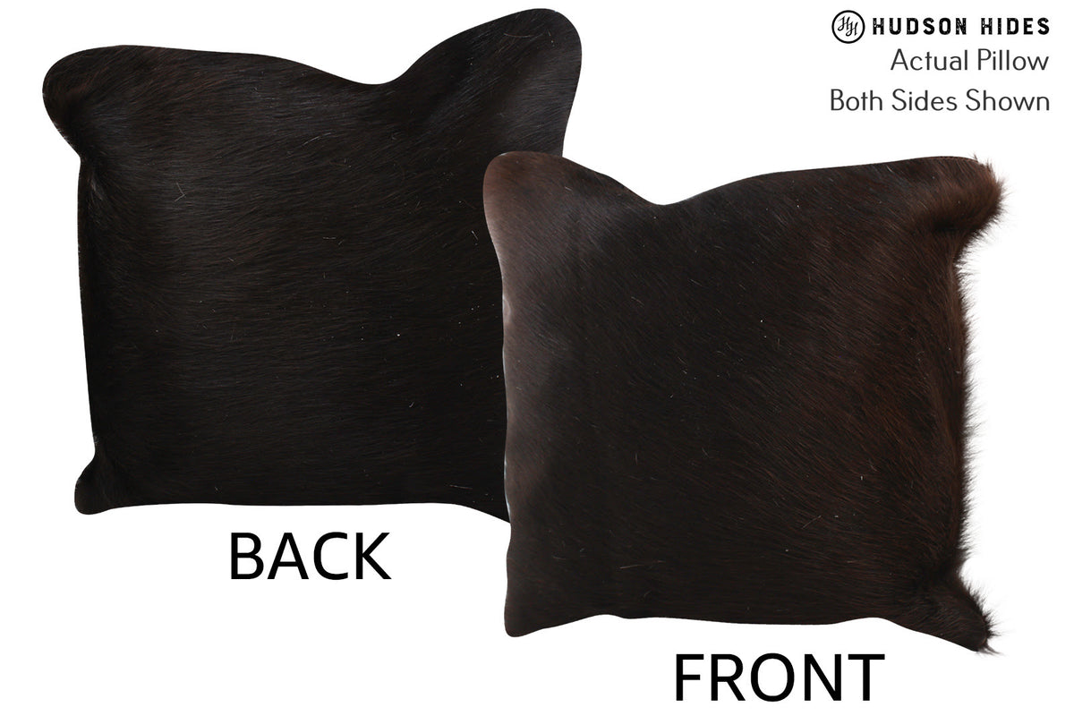 Solid Black Cowhide Pillow #74378
