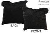 Solid Black 16"x16" Brazilian Cowhide Pillow #74380 by Hudson Hides