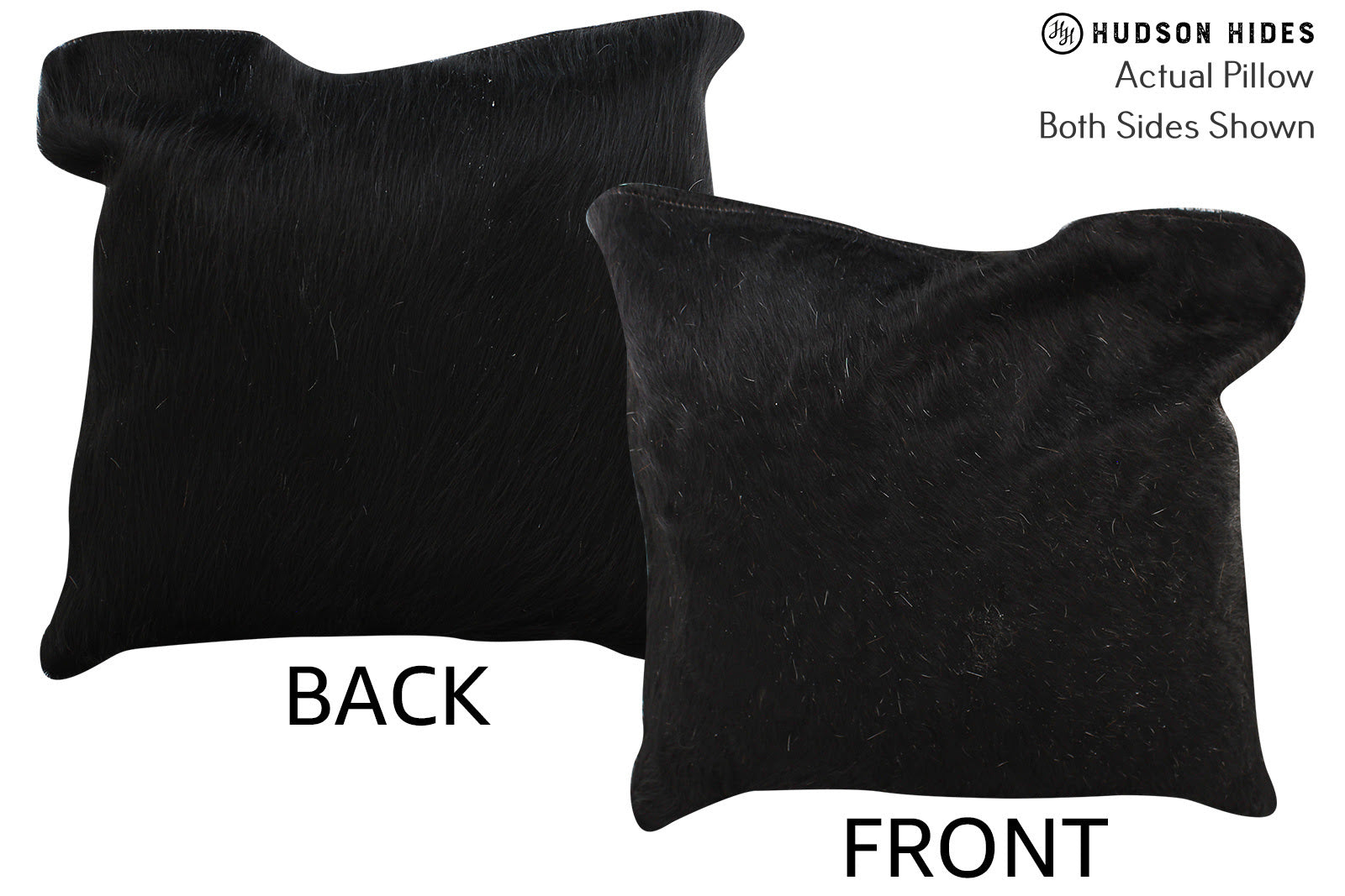Solid Black Cowhide Pillow #74380