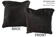 Solid Black 16"x16" Brazilian Cowhide Pillow #74384 by Hudson Hides