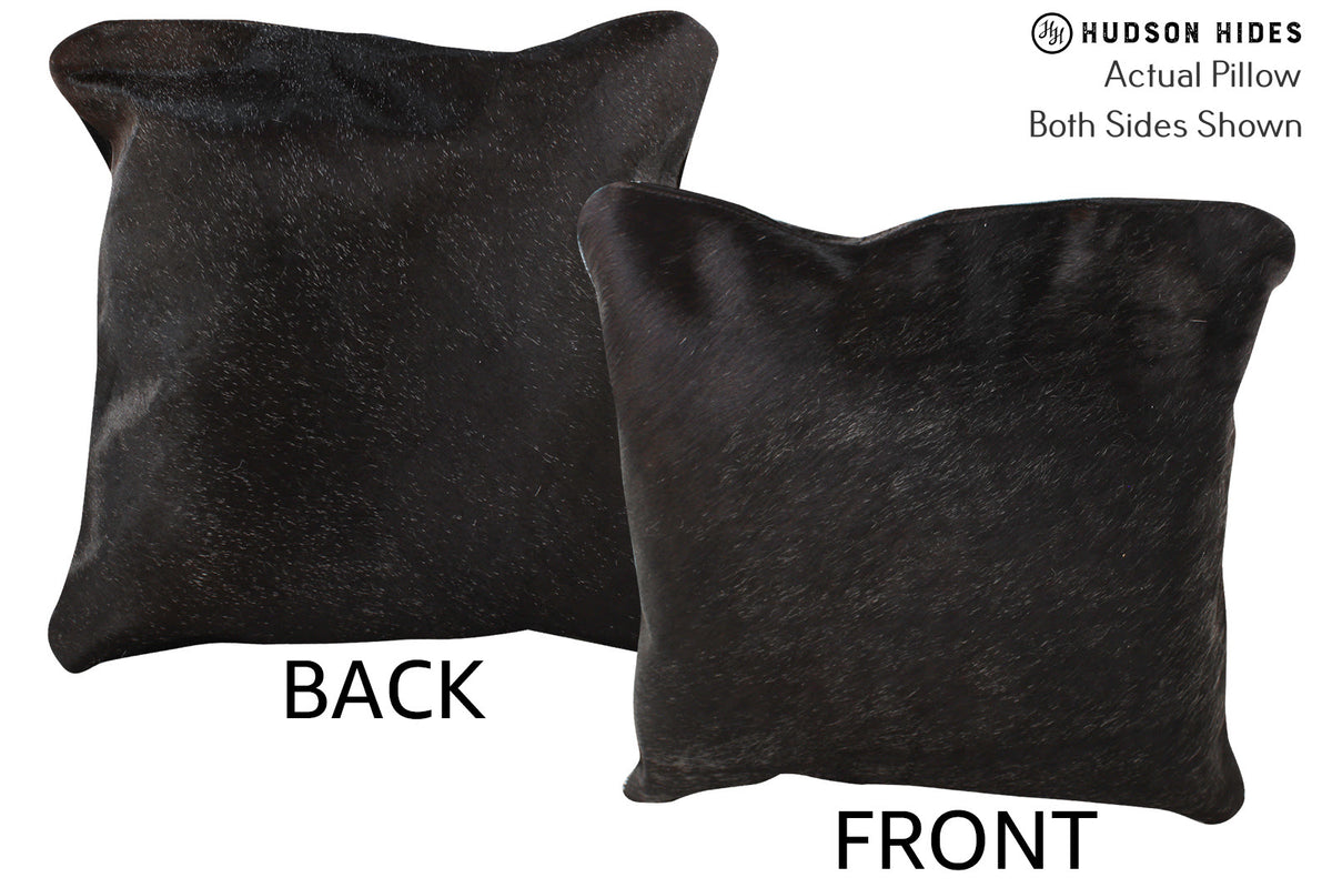 Solid Black Cowhide Pillow #74384