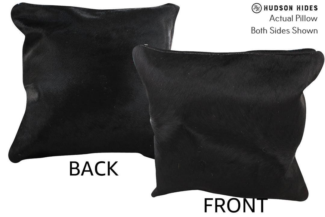 Solid Black Pillow 16"x16"#74390 by Hudson Hides