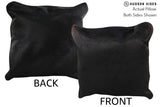 Solid Black 16"x16" Brazilian Cowhide Pillow #74396 by Hudson Hides
