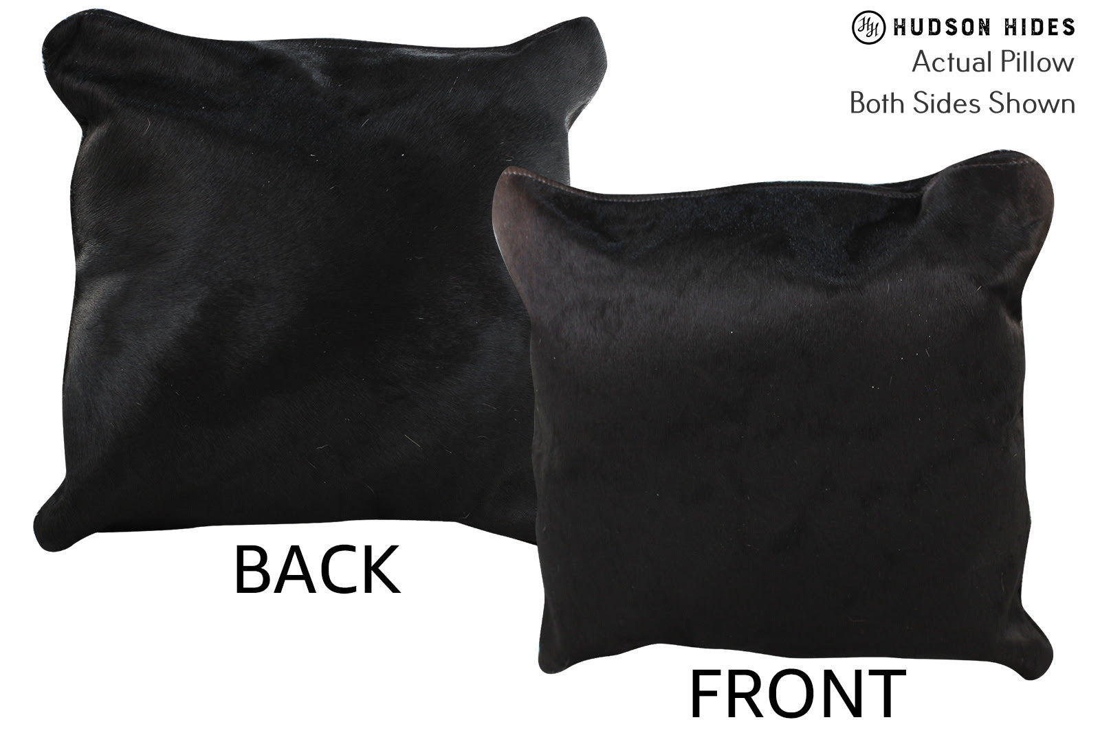 Solid Black Cowhide Pillow #74396