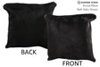Solid Black 16"x16" Brazilian Cowhide Pillow #74401 by Hudson Hides