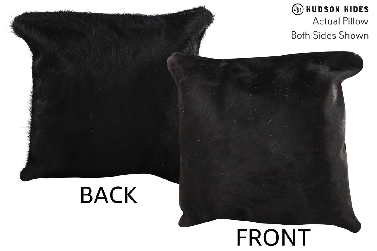 Solid Black Cowhide Pillow #74401