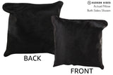 Solid Black 16"x16" Brazilian Cowhide Pillow #74405 by Hudson Hides