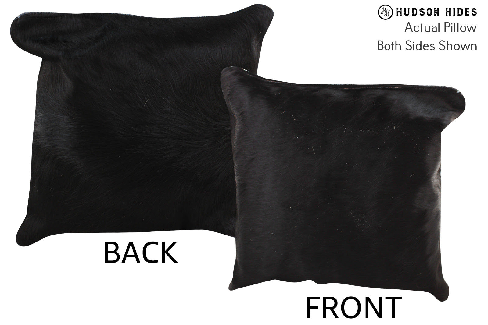 Solid Black Cowhide Pillow #74405