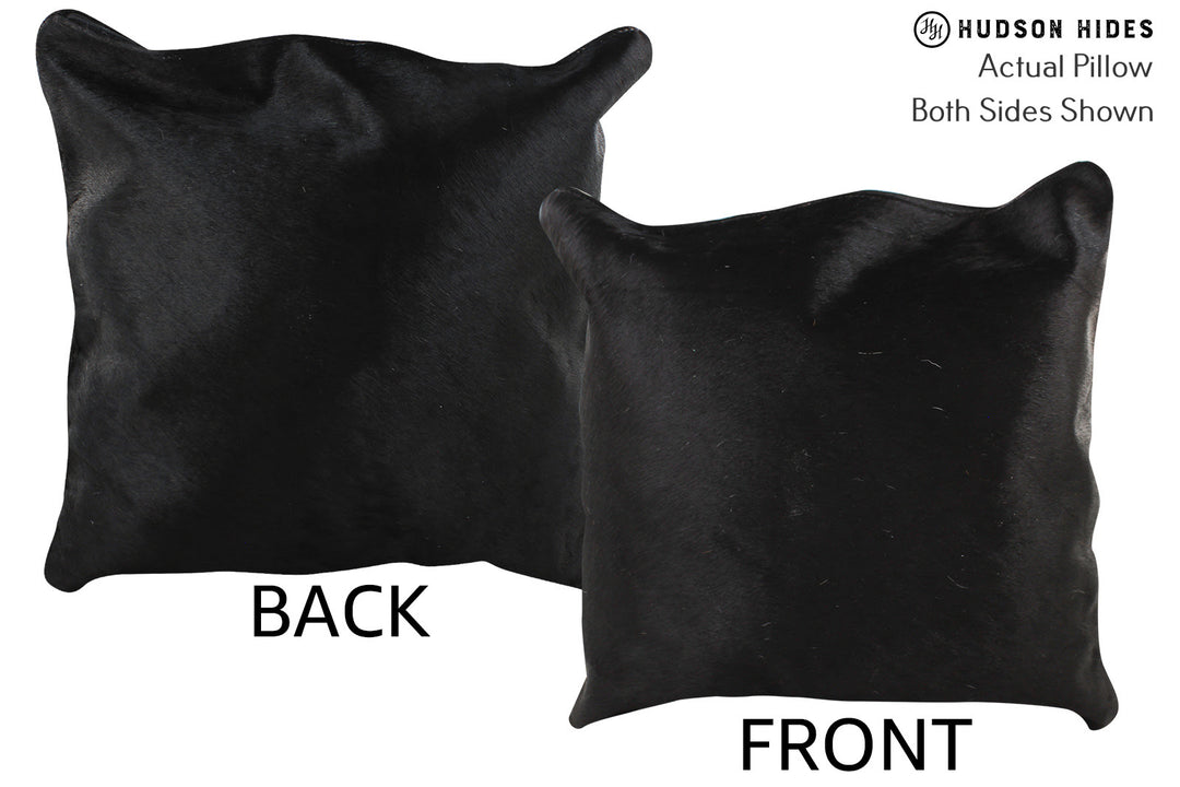 Solid Black Pillow 16"x16"#74410 by Hudson Hides