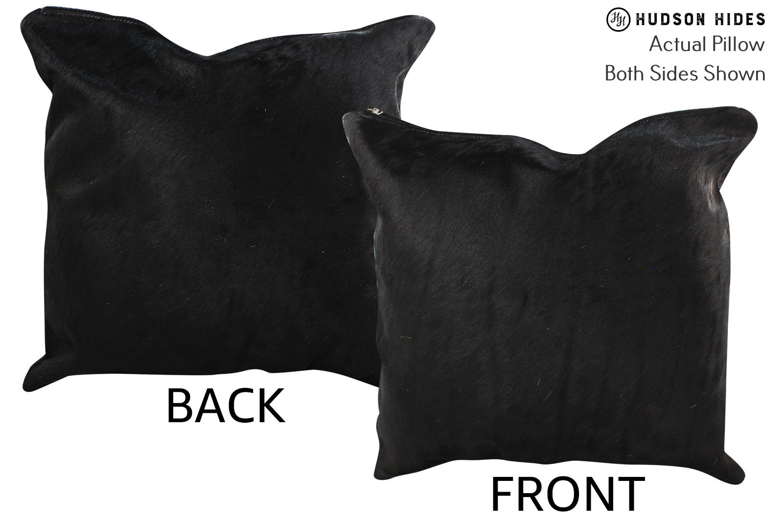 Solid Black Cowhide Pillow #74413