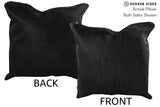Solid Black 16"x16" Brazilian Cowhide Pillow #74413 by Hudson Hides