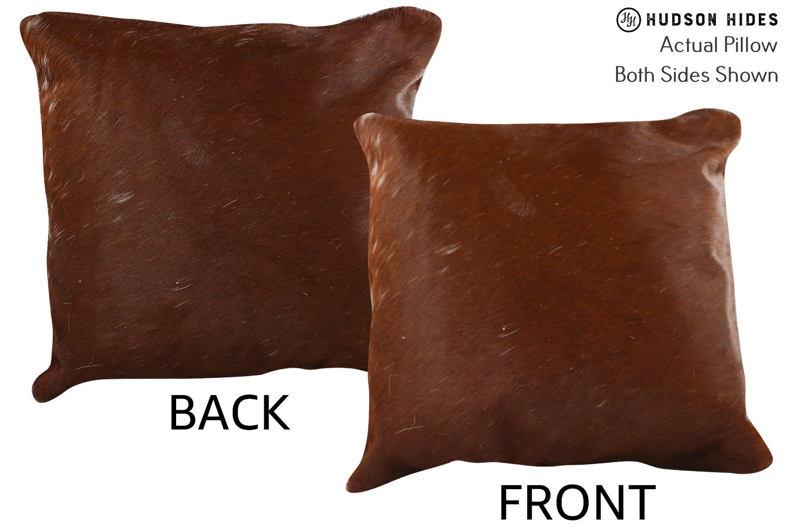 Solid Brown Cowhide Pillow #74420