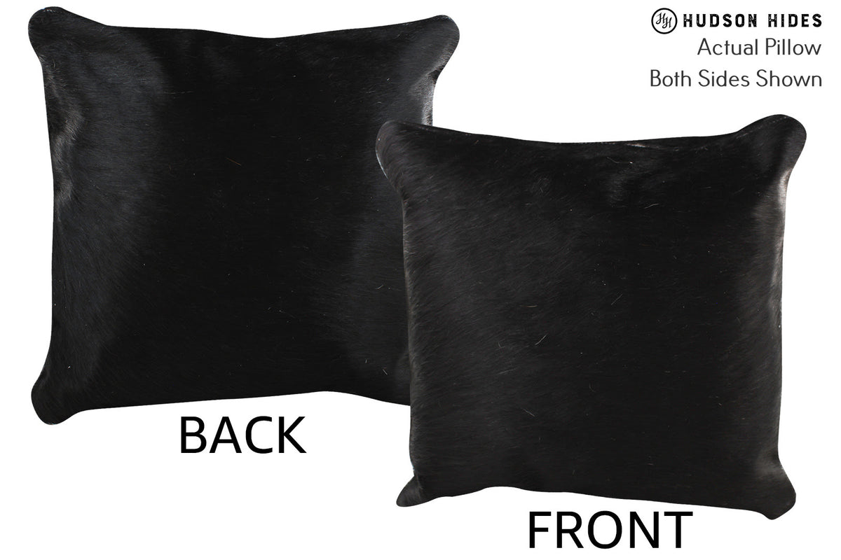 Solid Black Cowhide Pillow #74421