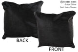 Solid Black 16"x16" Brazilian Cowhide Pillow #74427 by Hudson Hides
