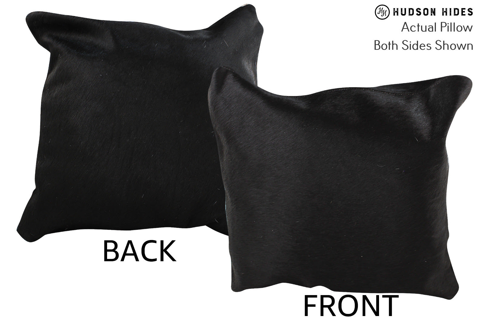 Solid Black Cowhide Pillow #74432