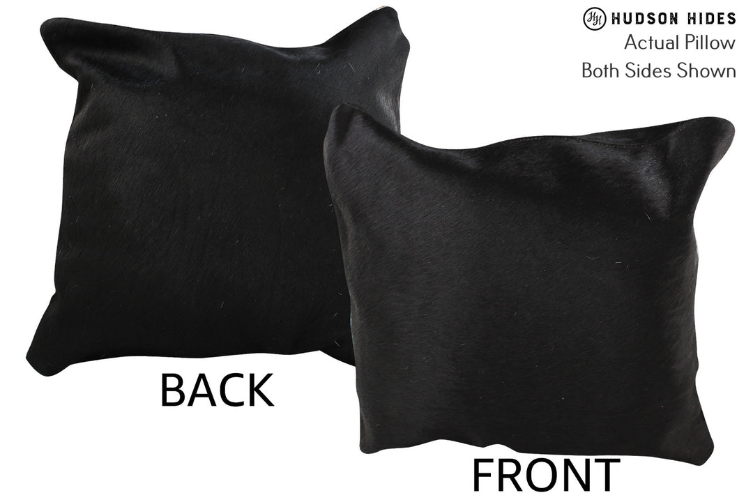 Solid Black Pillow 16"x16"#74432 by Hudson Hides