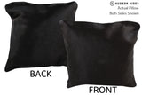 Solid Black 16"x16" Brazilian Cowhide Pillow #74436 by Hudson Hides