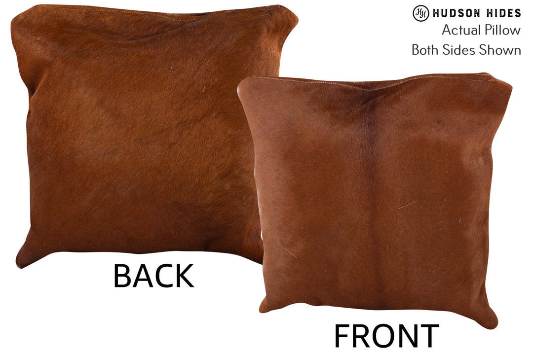 Solid Brown Pillow 16"x16"#74440 by Hudson Hides