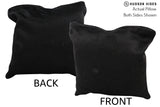Solid Black 16"x16" Brazilian Cowhide Pillow #74442 by Hudson Hides