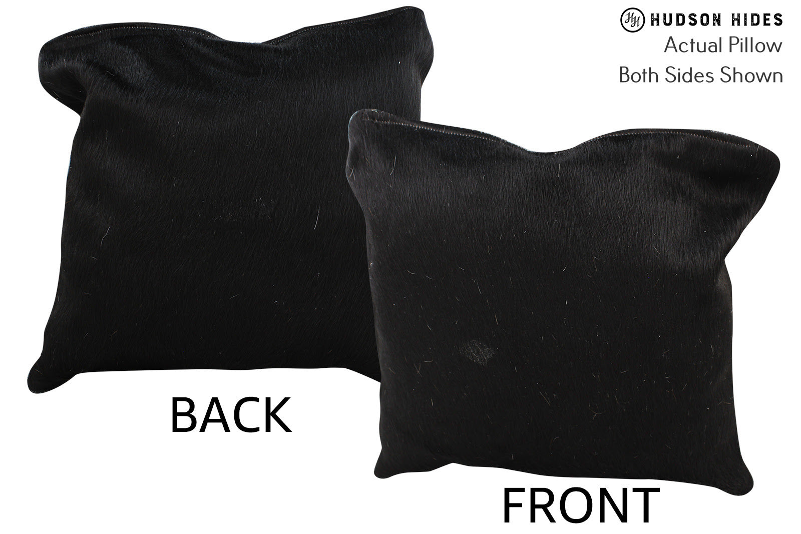 Solid Black Cowhide Pillow #74442