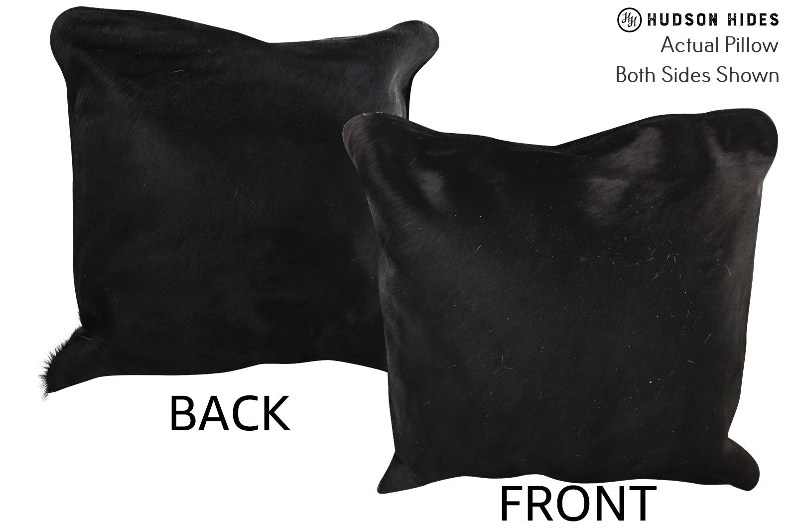 Solid Black Cowhide Pillow #74445