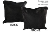 Solid Black 16"x16" Brazilian Cowhide Pillow #74445 by Hudson Hides