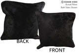 Solid Black 16"x16" Brazilian Cowhide Pillow #74450 by Hudson Hides