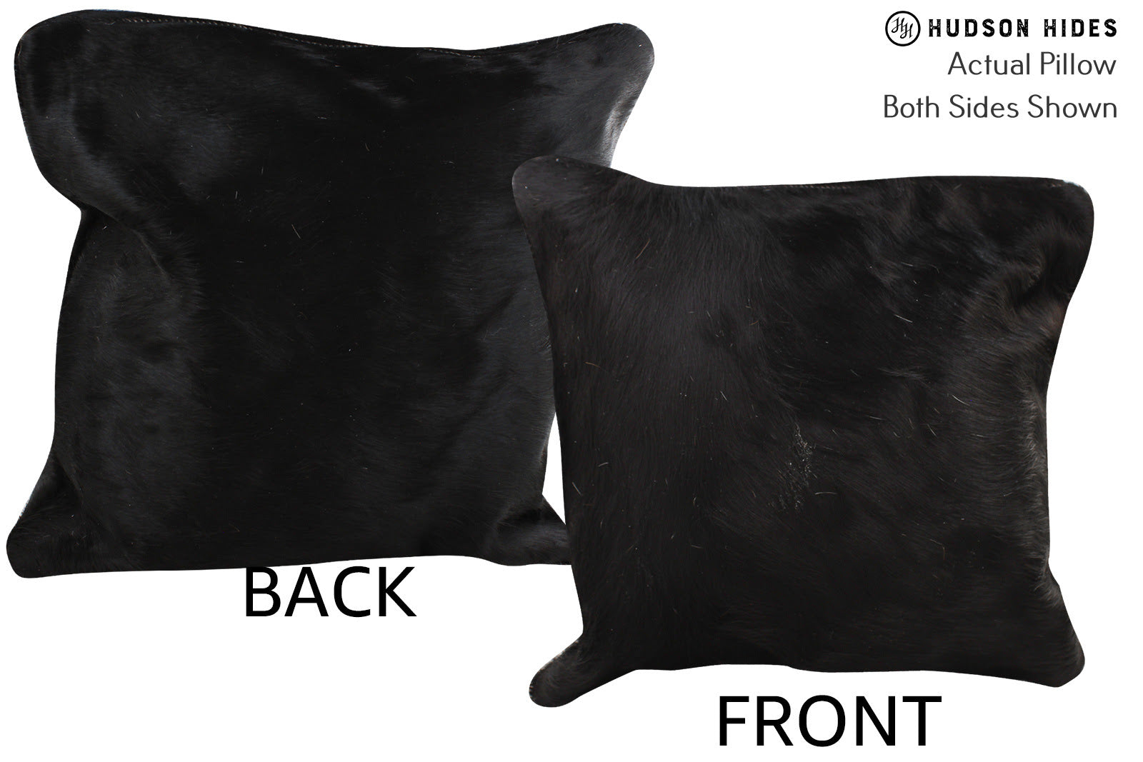 Solid Black Cowhide Pillow #74450