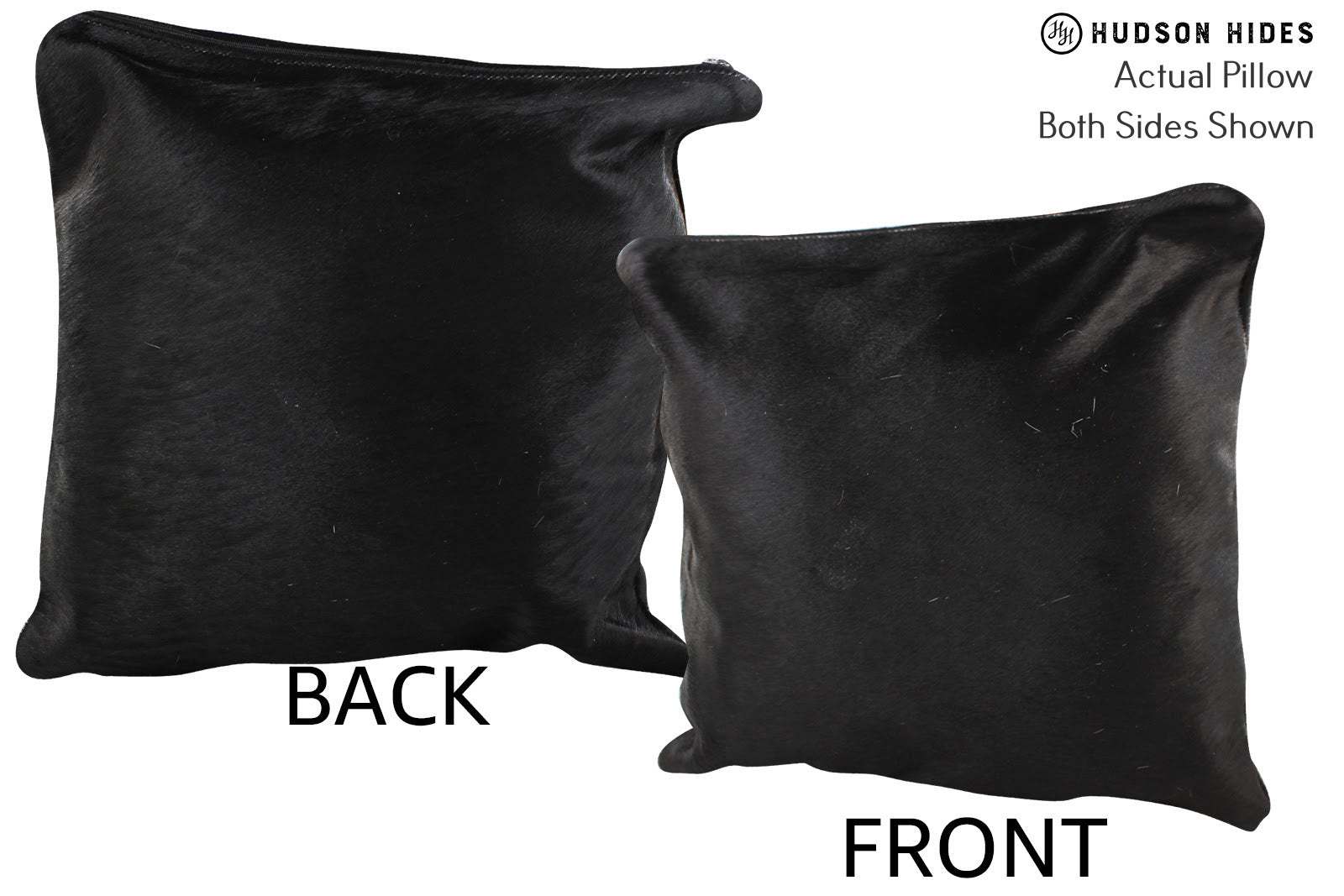 Solid Black Cowhide Pillow #74459
