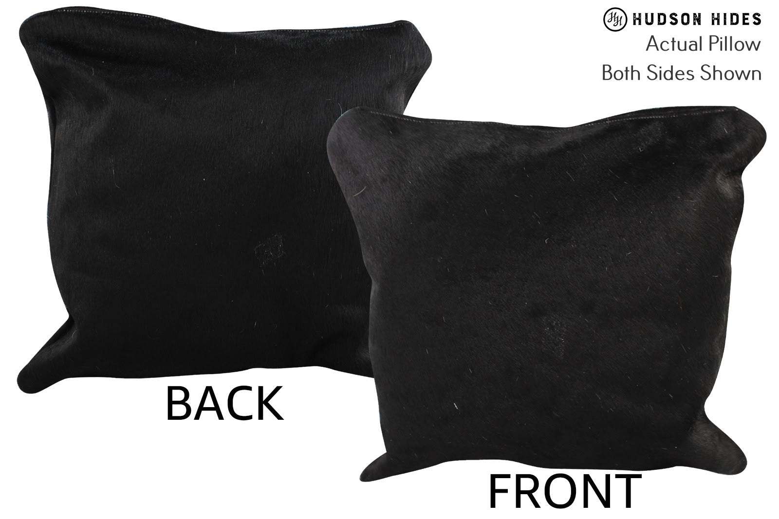 Solid Black Cowhide Pillow #74466