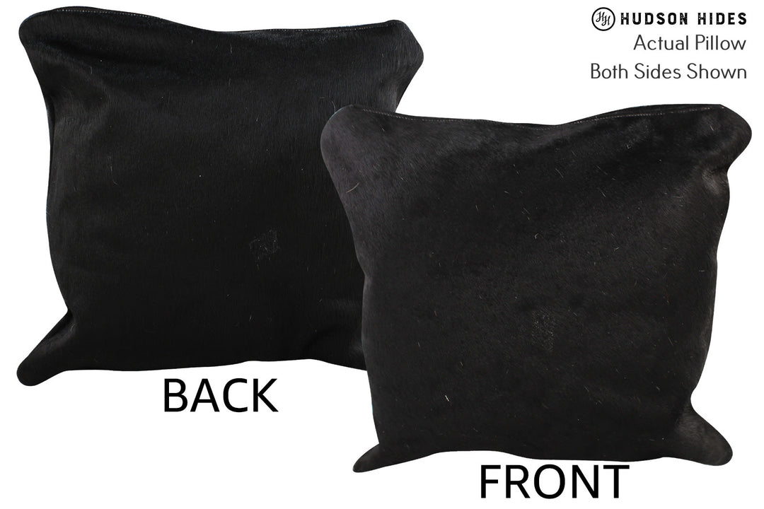 Solid Black Pillow 16"x16"#74466 by Hudson Hides