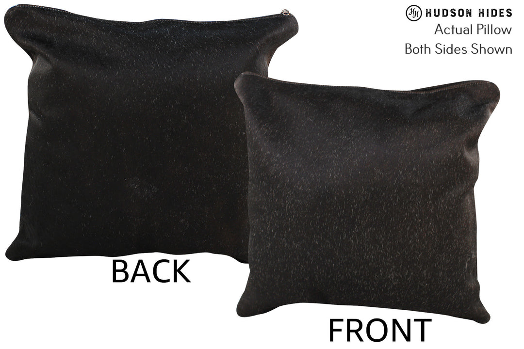 Solid Black Pillow 16"x16"#74470 by Hudson Hides