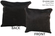 Solid Black 16"x16" Brazilian Cowhide Pillow #74470 by Hudson Hides