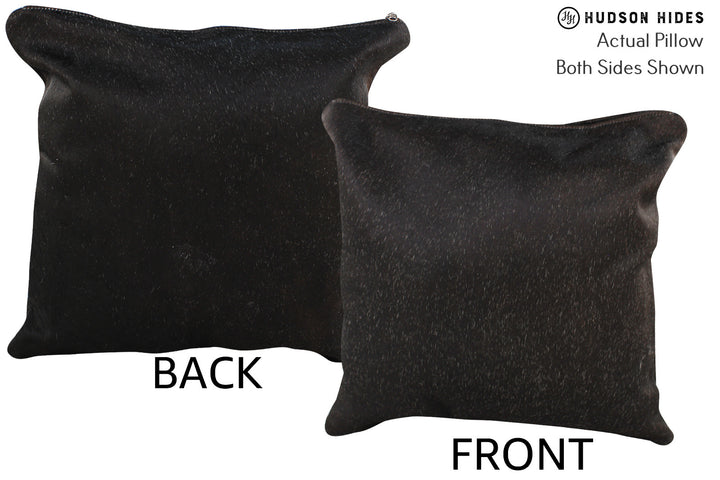 Solid Black 16"x16" Brazilian Cowhide Pillow #74470 by Hudson Hides