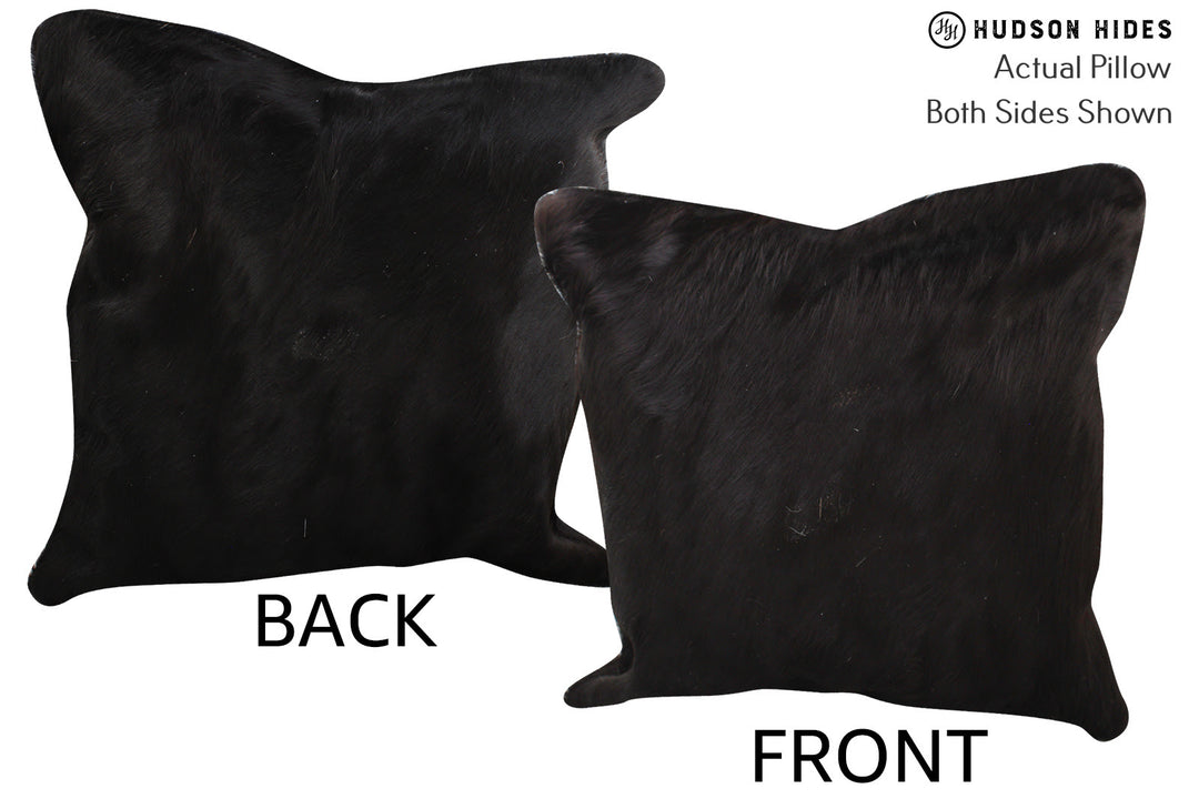 Solid Black Pillow 16"x16"#74476 by Hudson Hides