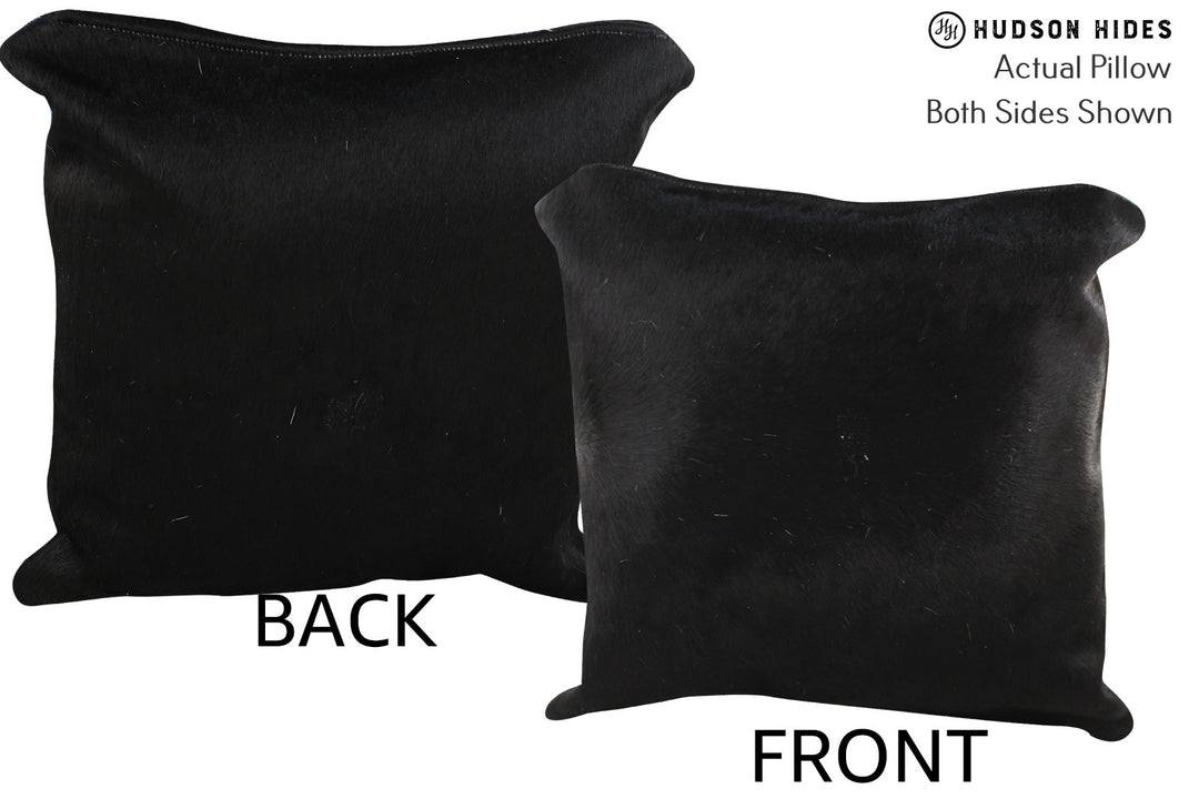 Solid Black Pillow 16"x16"#74479 by Hudson Hides