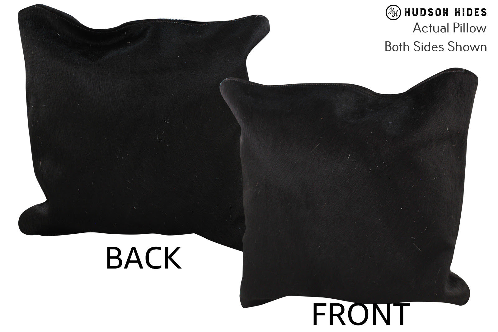Solid Black Cowhide Pillow #74483