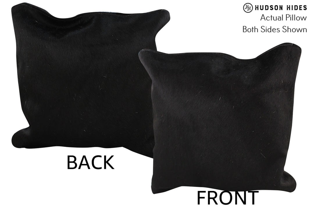 Solid Black Pillow 16"x16"#74483 by Hudson Hides