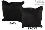 Solid Black 16"x16" Brazilian Cowhide Pillow #74483 by Hudson Hides