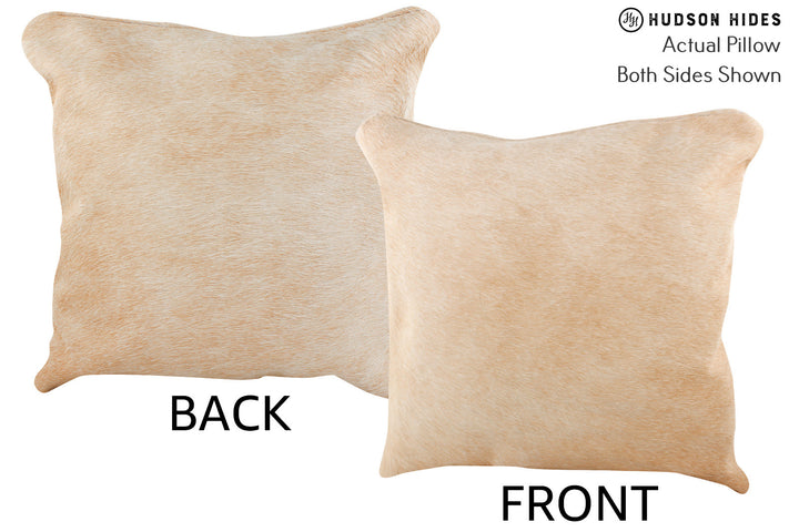 Beige 16"x16" Brazilian Cowhide Pillow #74485 by Hudson Hides
