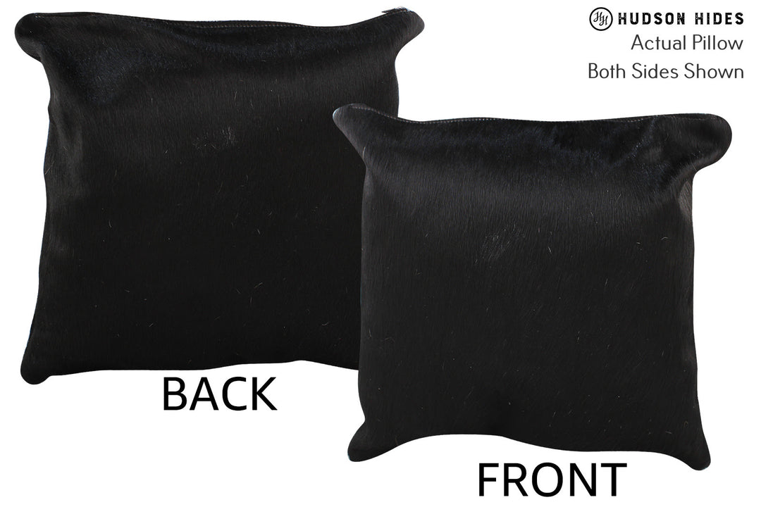 Solid Black Pillow 16"x16"#74491 by Hudson Hides