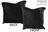 Solid Black 16"x16" Brazilian Cowhide Pillow #74496 by Hudson Hides